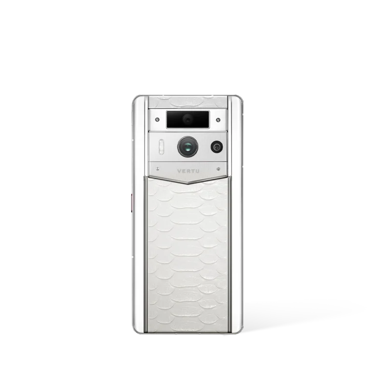 Vertu Metavertu Max The Fortune Serpent Edition premium metal frame design back view with white