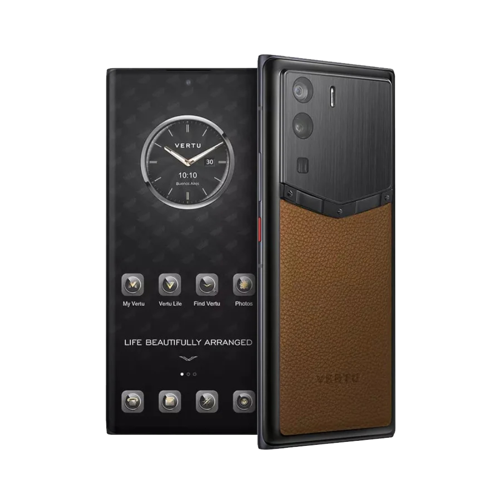 METAVERTU Frameless Calfskin 5G Web3 Phone - Brown