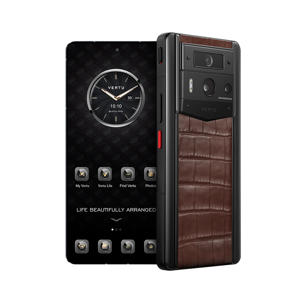 METAVERTU 2 Alligator Skin Web3 AI Phone - Amber Brown