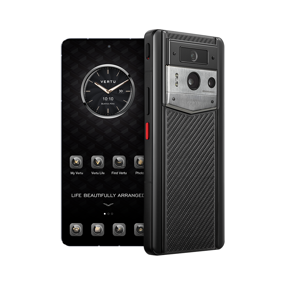 METAVERTU 2 Carbon Fiber Web3 AI Phone -Black (Silver Case)