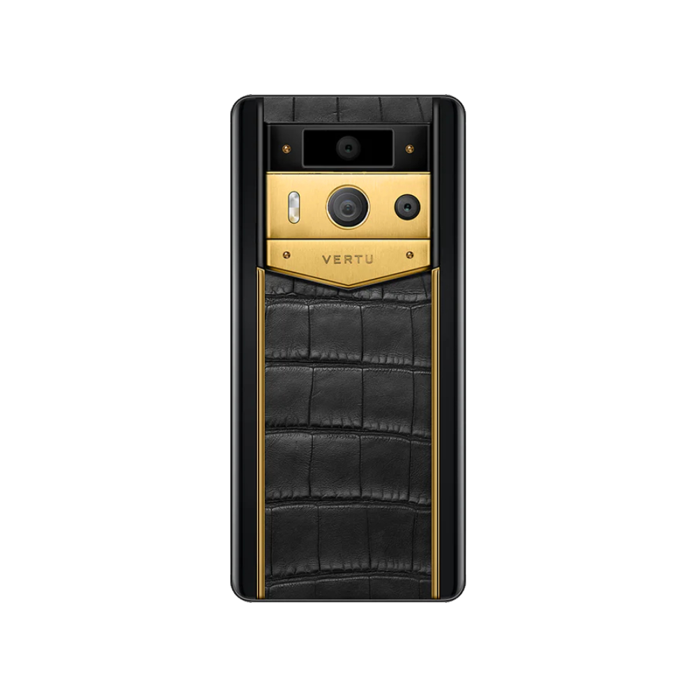 METAVERTU 2 Luxury Custom-Made Alligator Skin Web3 AI Phone - Gold and Black