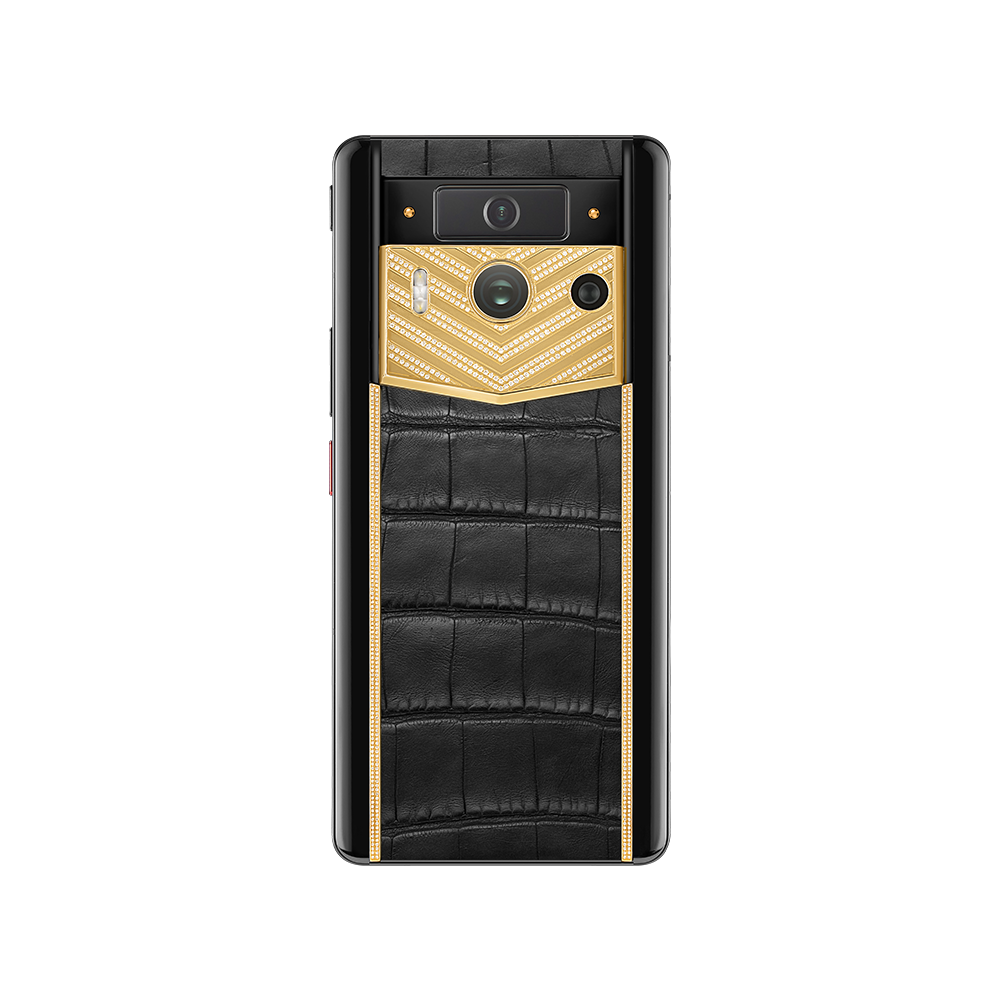 METAVERTU 2 LUXURY CUSTOM-MADE GOLD WITH DIAMONDS ALLIGATOR SKIN WEB3 AI PHONE - BLACK