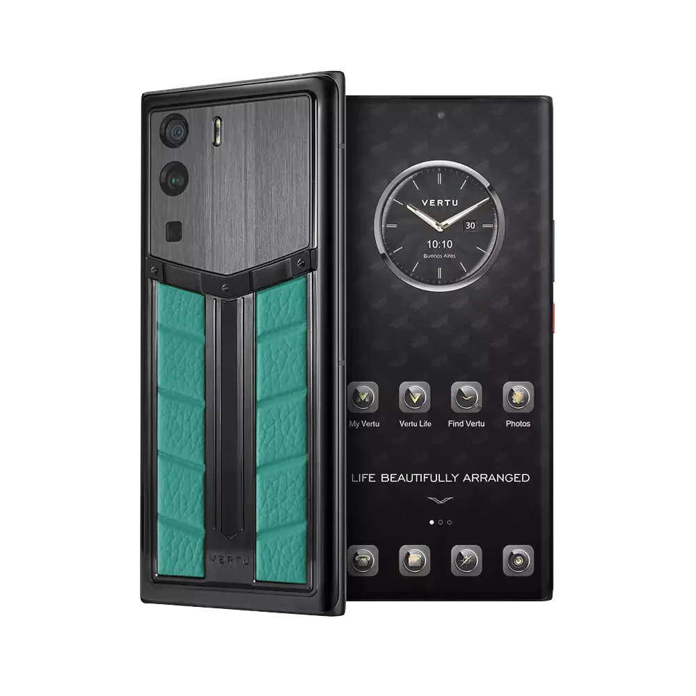 METAVERTU Race Track Design Calfskin Web3 Phone - Verona Green