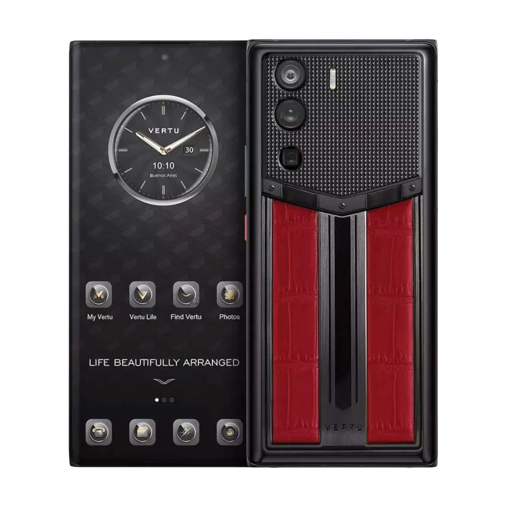 METAVERTU Race Track Design Alligator Skin Web3 Phone - Flame Red