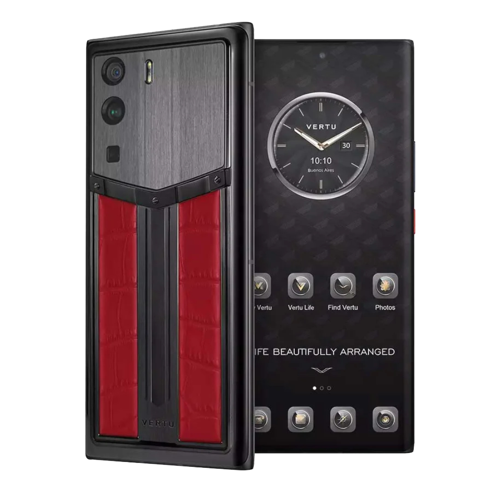 METAVERTU Race Track Design Alligator Skin Web3 Phone - Flame Red